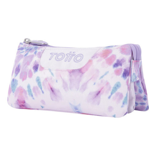 Picture of PINK TYE DYE 3 COMPARTMENT PENCIL CASE